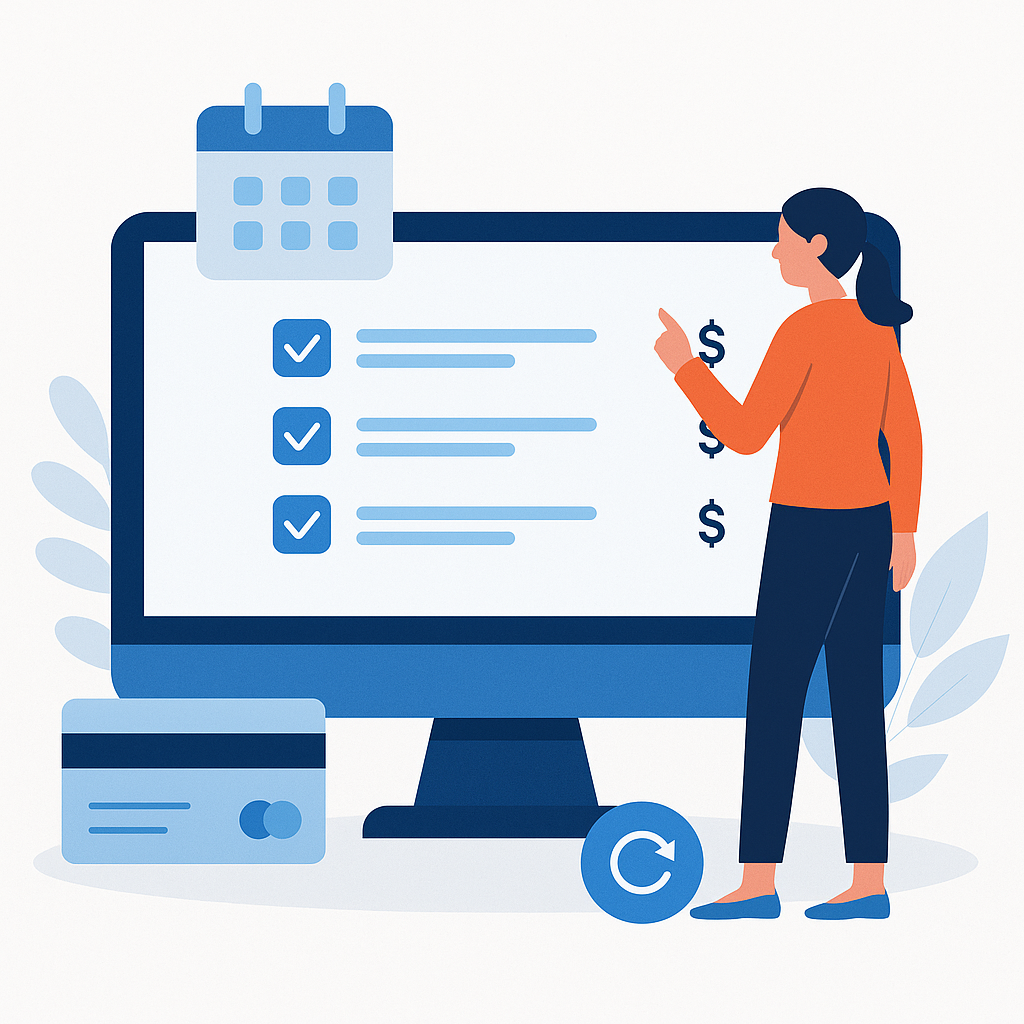 Cobros recurrentes, clientes fieles Activa pagos automáticos y garantiza ingresos predecibles mes a mes. ¿Por qué implementar suscripciones? Ofrece membresías mensuales, trimestrales o anuales. Reduce impagos y mejora el control financiero. Cobros automáticos y seguros Tus clientes vinculan su tarjeta, el sistema cobra y registra todo. Sin intervención manual. Administra membresías fácilmente Ve cuántas sesiones quedan, qué servicios incluye cada plan y ajusta condiciones a tu medida.
